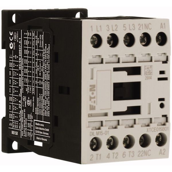Contactor, 3 pole, 380 V 400 V 7.5 kW, 1 NC, 42 V 50 Hz, 48 V 60 Hz, AC operation, Screw terminals image 4