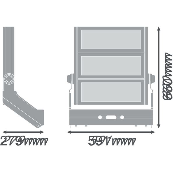 FLOODLIGHT MAX 900W LUMINAIRE HEAD 757 ASYM50x110WAL image 5