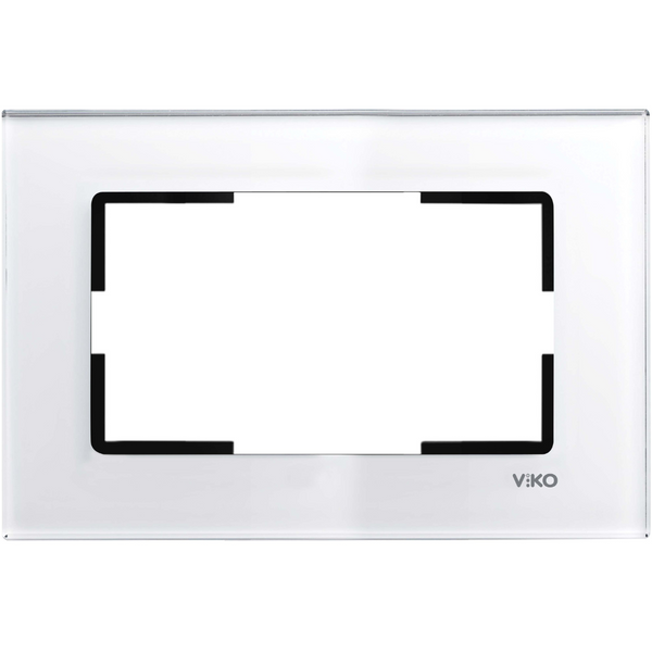 Novella Accessory Glass - White Two Gang Flush Mounted Frame image 1