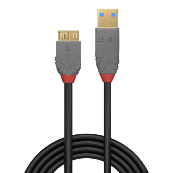 0.5m USB 3.2 Type A to  Micro-B Cable, 5Gbps, Anthra Line USB Type A Male to  Micro-B Male image 2