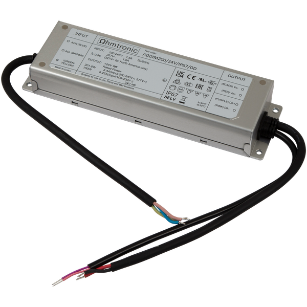 200W 24V IP67 DALI Dimmable Driver image 1