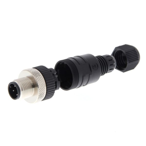 Field assembly connector, M12 straight plug (male), 4-poles, screw con image 4