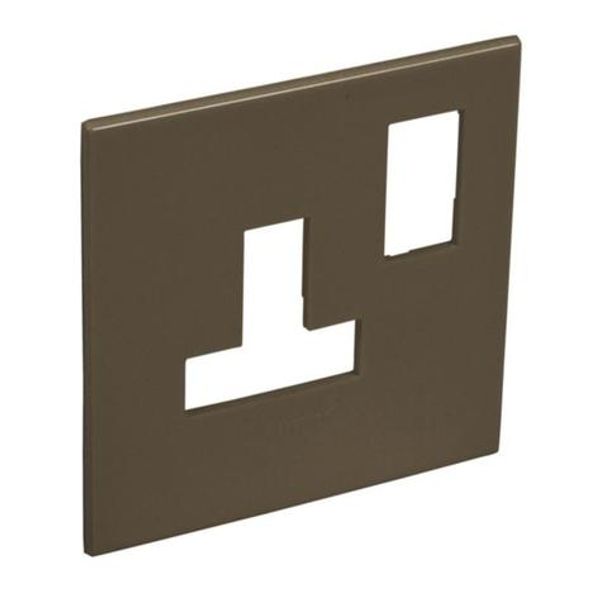 Arteor™ - British standard plate for switched sockets 1 gang - Dark Bronze image 1