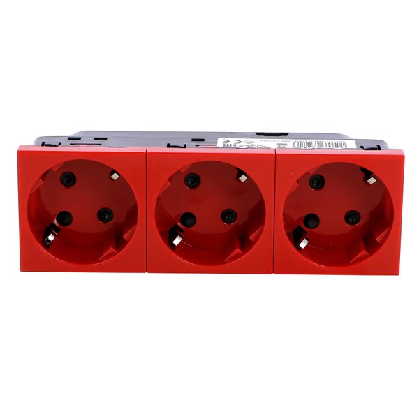 Multi-support multiple socket Mosaic - 3 x 2P+E automatic term. - tamperproof image 3