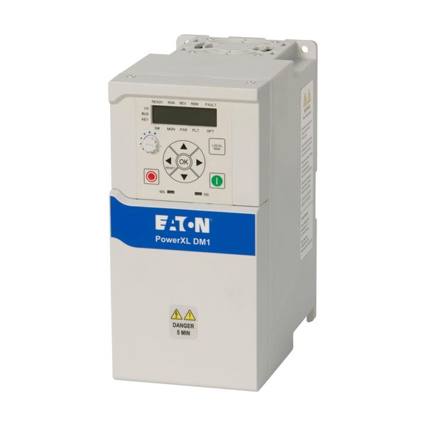 Variable frequency drive, 600 V AC, 3-phase, 4.5 A, 2.2 kW, IP20/NEMA0, Radio interference suppression filter, 7-digital display assembly, Setpoint po image 1