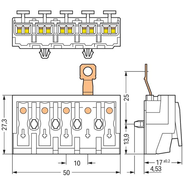 Lighting connector push-button, external with screw-type ground contac image 6