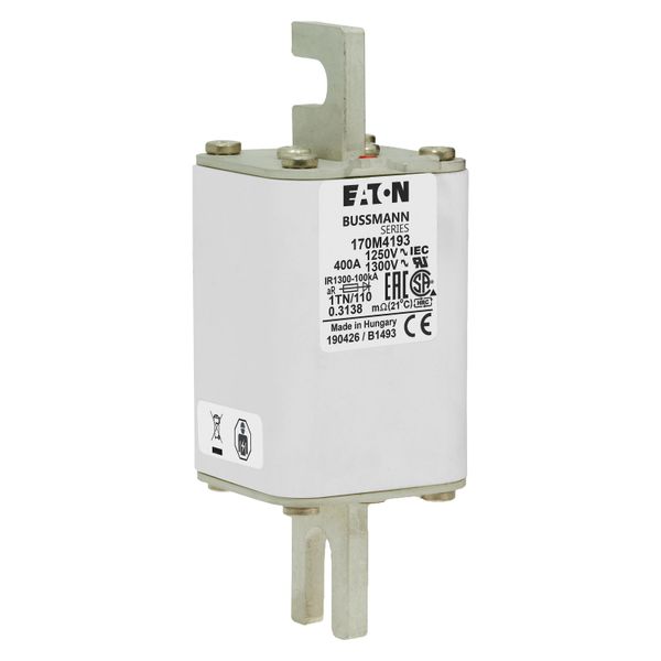 Fuse-link, high speed, 400 A, AC 1250 V, size 1, 53 x 66 x 138 mm, aR, DIN, IEC, type T indicator image 9