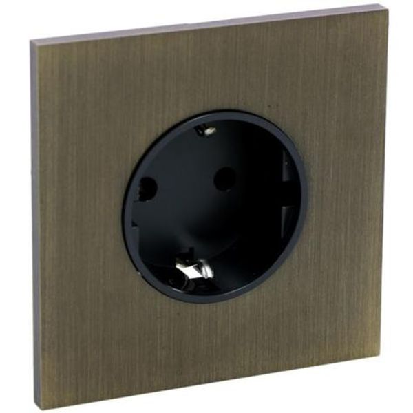 Art d'Arnould univers Epure single standard schuko power socket 2P+E 16A 250V - bronze image 1