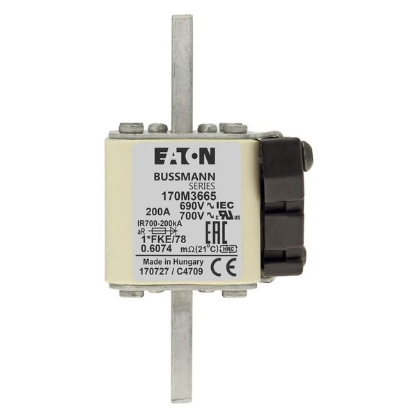 Fuse-link, high speed, 200 A, AC 690 V, compact size 1, 45 x 59 x 110 mm, aR, IEC, UL image 7