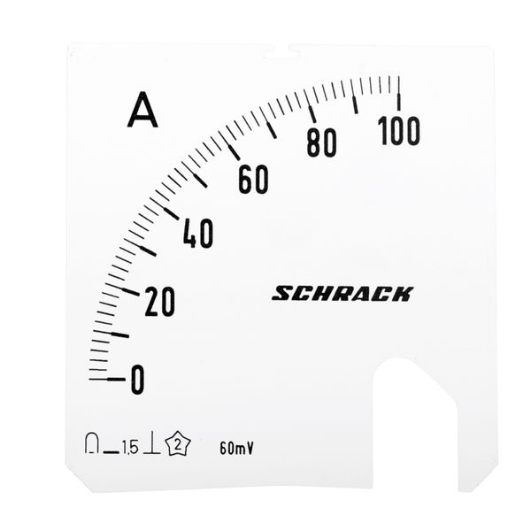 Scale Plate, 72x72mm, 100A DC image 1