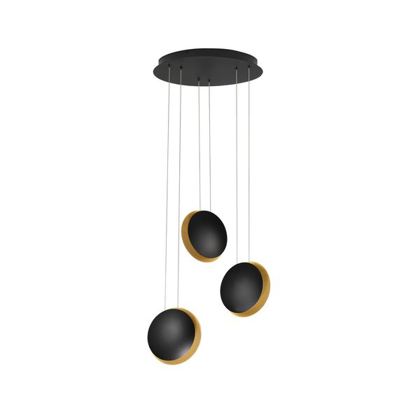 Sandy Black & Gold Aluminium  LED 18 Watt 230 Volt  357Lm 3000K IP20  D: 48 H: 120 cm Adjustable Height Rotatable image 1