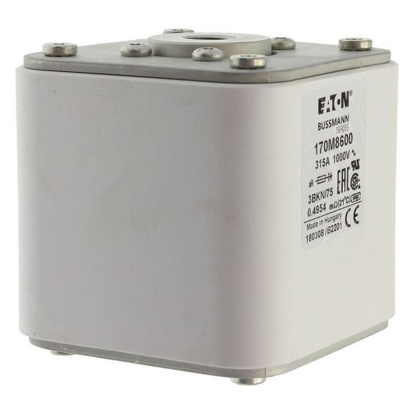 Fuse-link, high speed, 315 A, AC 1000 V, size 3, 74 x 92 x 76 mm, aR, IEC, UL, single indicator image 18