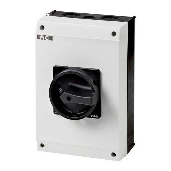 Main switch, T5, 100 A, surface mounting, 3 contact unit(s), 6 pole, STOP function, With black rotary handle and locking ring, Lockable in the 0 (Off) image 3