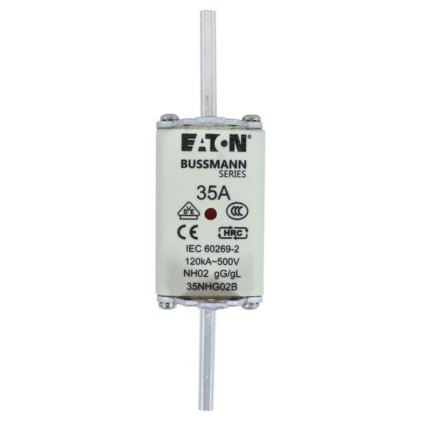 Fuse-link, LV, 35 A, AC 500 V, NH02, gL/gG, IEC, dual indicator, live gripping lugs image 9