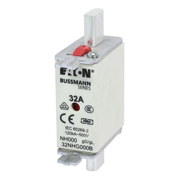 Fuse-link, LV, 32 A, AC 500 V, NH000, gL/gG, IEC, dual indicator, live gripping lugs image 7