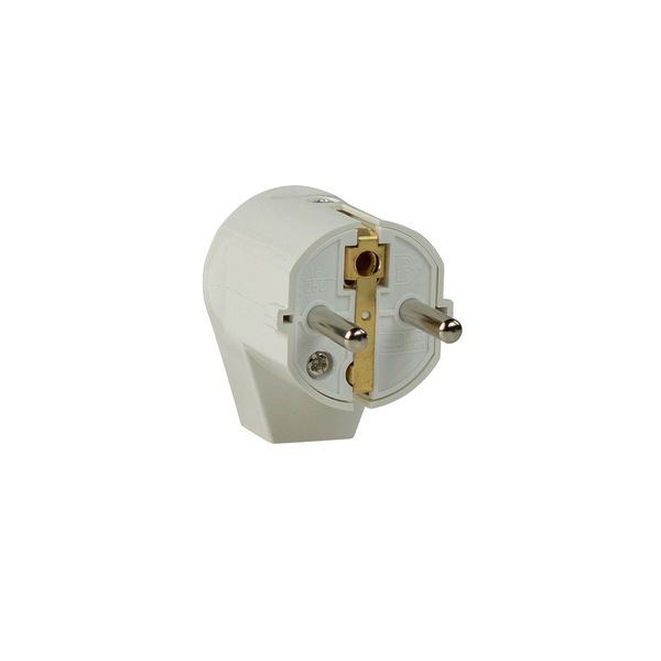 Angled plug 2P+earth white with label image 1