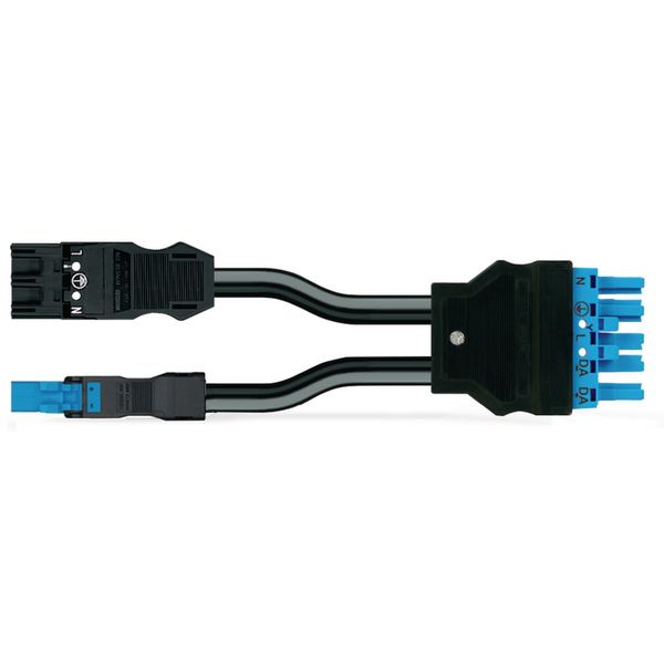 pre-assembled Y-cable B2ca 2 x plug/socket black/blue image 1