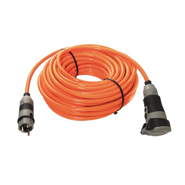Extension cable SCHUKOultra 10m H07BQ-F 3G2, 5 with SCHUKOultra II plug and coupling with voltage indicator and self-closing hinged lid in gray / black 230V / 16A - IP54 industrial, construction site - image 1