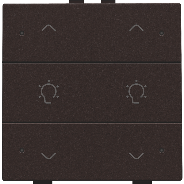 Double dimming control with LED for Niko Home Control, dark brown coat image 2