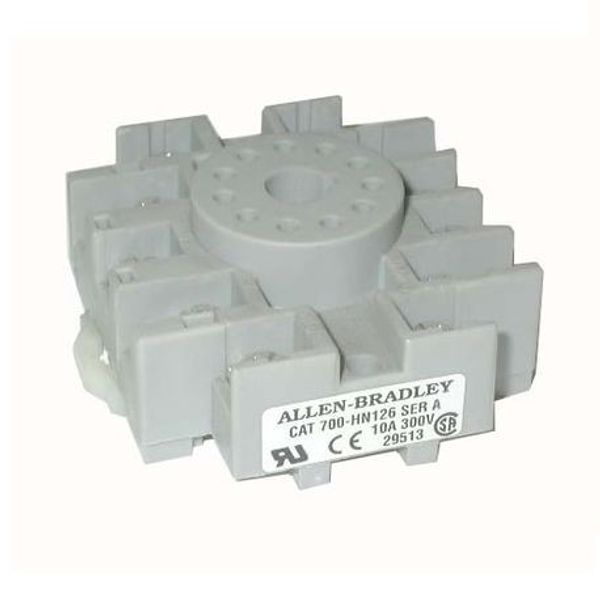 Allen-Bradley, Tube Base Socket, 3PDT 700-HA Relays, Panel or DIN Rail Mount, Screw, 11-Pin image 1