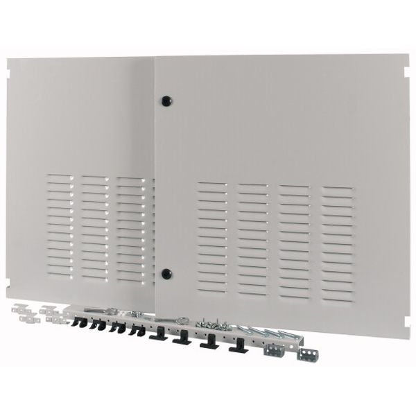 Section wide door, ventilated, right, HxW=700x1350mm, IP42, grey image 1