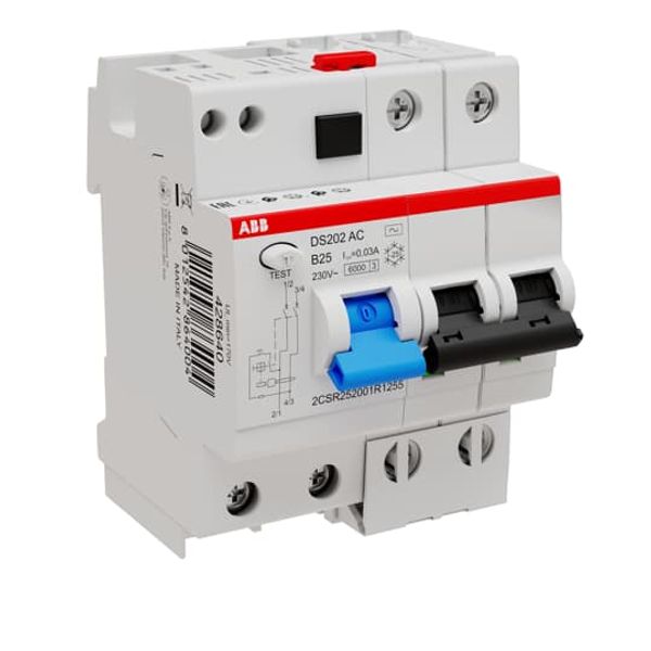 DS202 AC-B25/0.03 Residual Current Circuit Breaker with Overcurrent Protection image 2