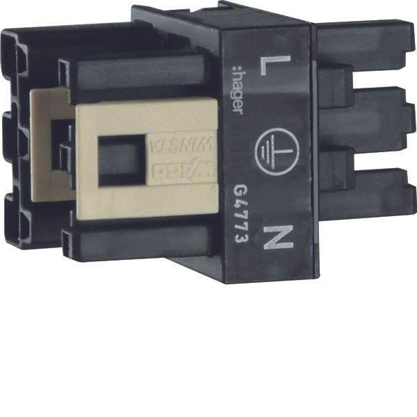 H-distributor 1xplug 2xbuchs 3 pole Wago image 1