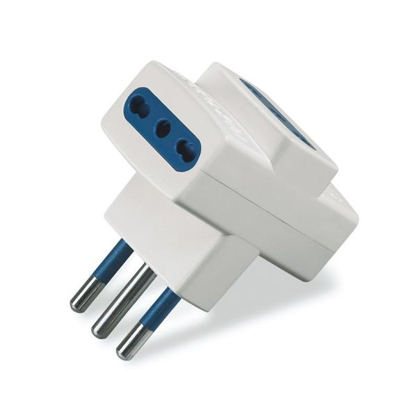 3-WAY ADAPTOR DUAL USE 2P+E 16A BLUELINE image 3