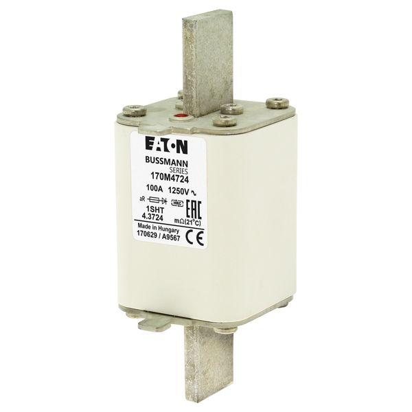 Fuse-link, high speed, 100 A, AC 1250 V, size 1, 53 x 63 x 135 mm, aR, IEC, single indicator image 8