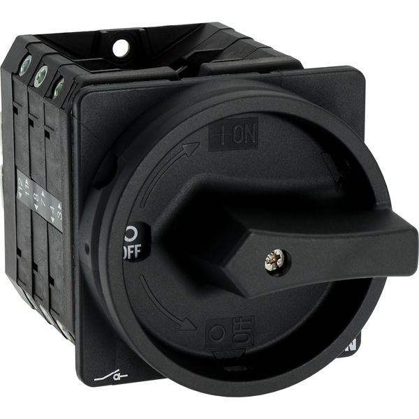 Main switch, T5B, 63 A, flush mounting, 3 contact unit(s), 6 pole, STOP function, With black rotary handle and locking ring, Lockable in the 0 (Off) p image 38