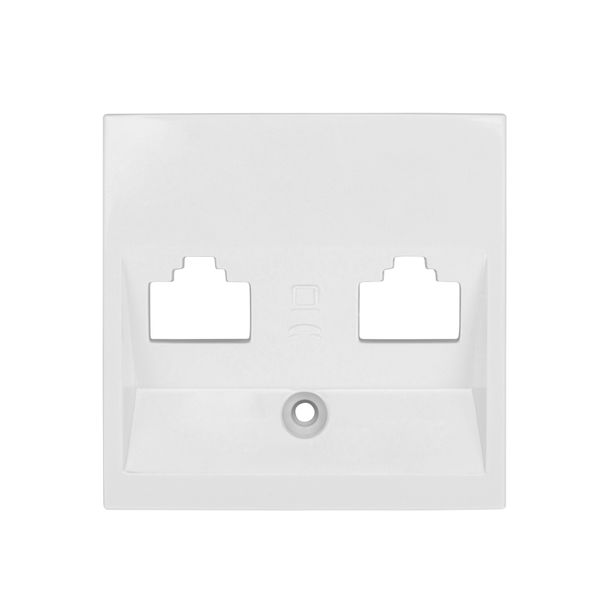 Cover for 2*RJ45 Toolless Line jacks, white image 1