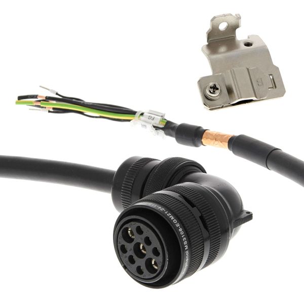 1S series servo motor power cable, 50 m, with brake, 400 V: 400 W to 3 image 1