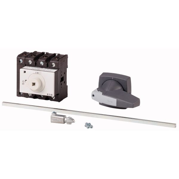 Main switch, P3, 100 A, rear mounting, 3 pole + N, STOP function, with black rotary handle and lock ring (K series), Lockable in the 0 (Off) position, image 1