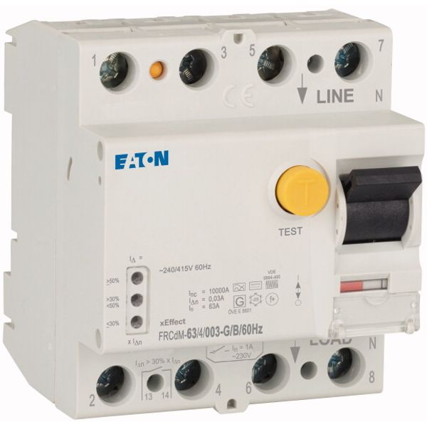 Digital residual current circuit-breaker, all-current sensitive, 63 A, 4p, 30 mA, type G/B, 60 Hz image 2