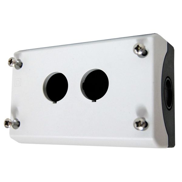 Surface mounting enclosure, 2 holes, black/light grey image 1