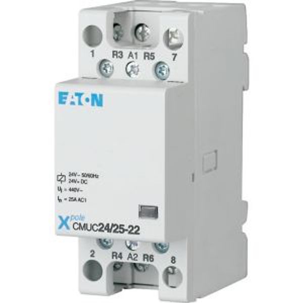 Installation contactor, 24 VAC/DC, 3N/C+1N/O, 25A image 4