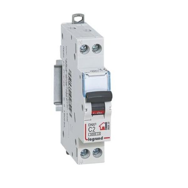 Phase + Neutral circuit breaker - 2 A - screw terminals - 1 module image 2