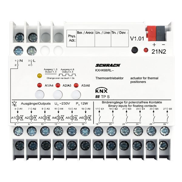 KNX Heating actuator, 6 inputs, 6 outputs image 3