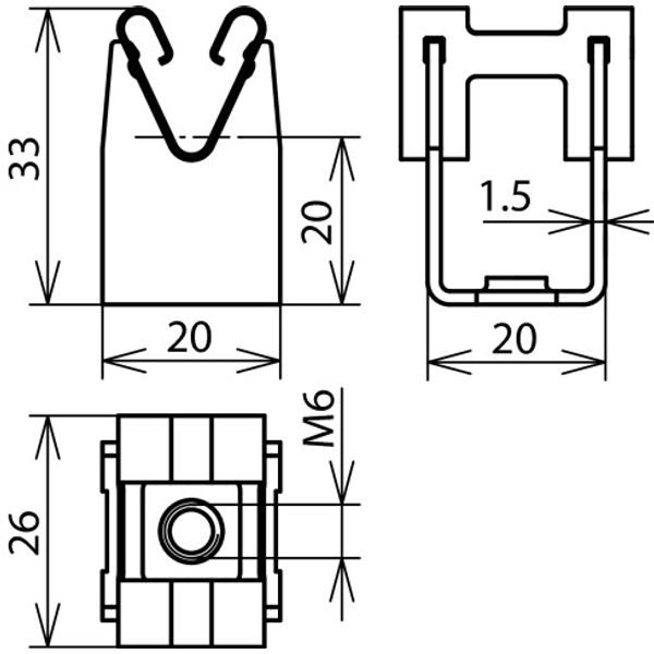 DEHNgrip conductor holder StSt f. Rd 8mm H 20mm with M6 thread image 2