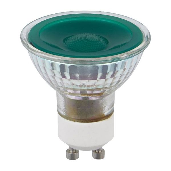 LED GU10 MR16 Glass 50x54 230V 5W 38° AC Green Non-Dim image 2