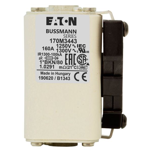 Fuse-link, high speed, 160 A, AC 1250 V, compact size 1, 45 x 59 x 81 mm, aR, IEC, UL, single indicator image 7