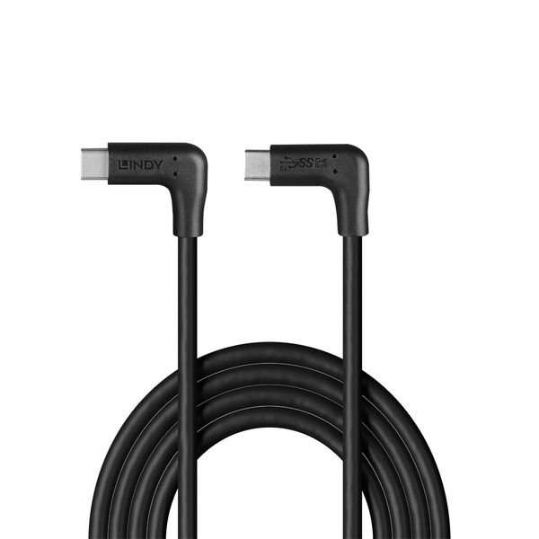 1m USB 3.2 Type C Cable, 2 x 90° Right Angle, 10Gbps image 3