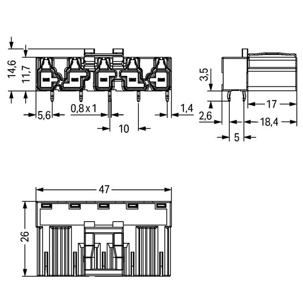 Plug for PCBs angled 5-pole gray image 4