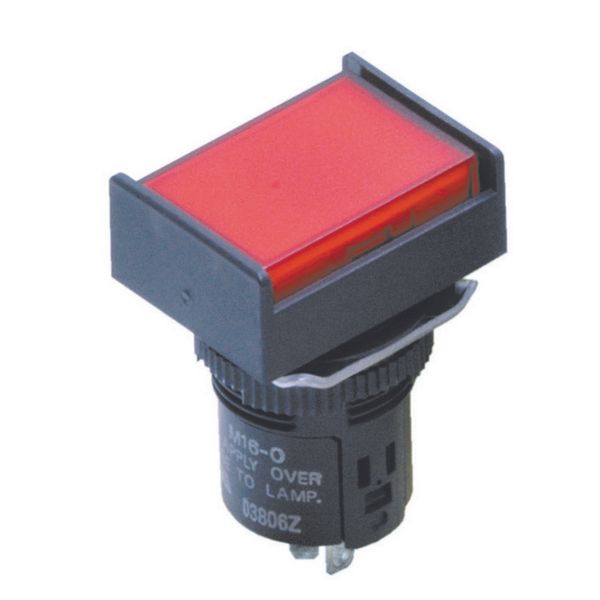 Indicator dia. 16 mm, rectangular, red, LED 12 VAC/VDC, IP65, solder t image 3