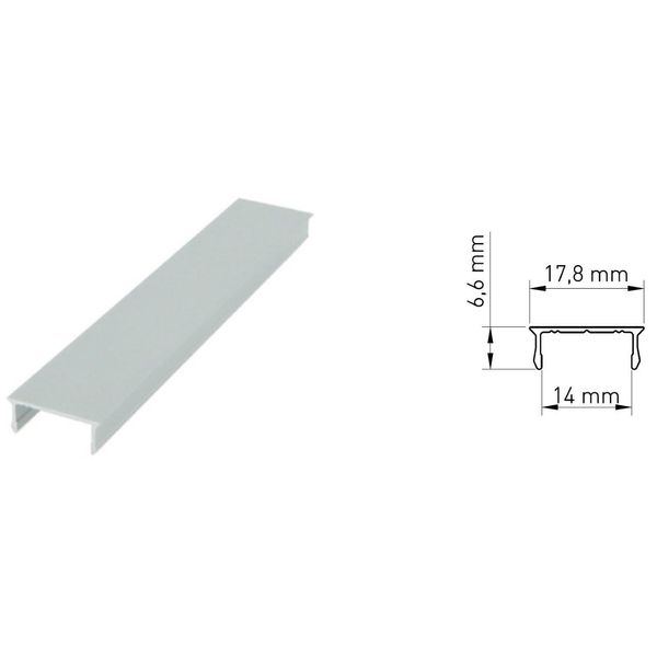 PMMA cover LB flat transparent L-2000mm W-18mm H-6mm image 1