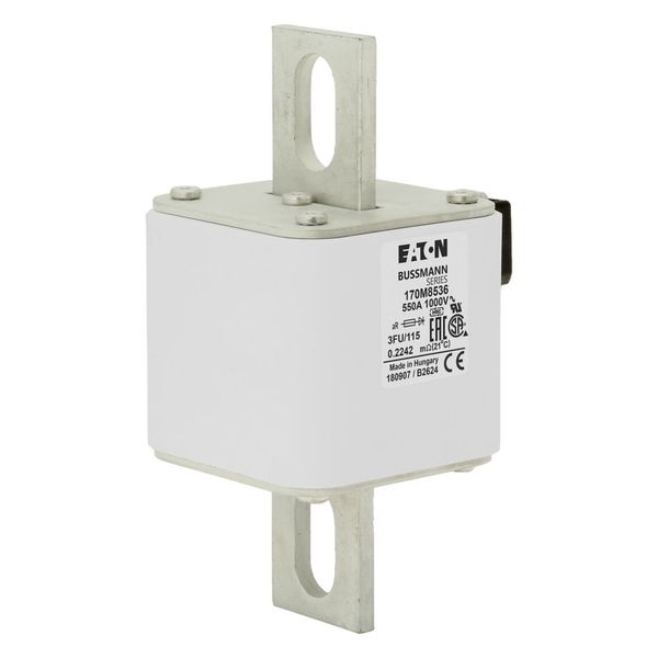 Fuse-link, high speed, 550 A, AC 1000 V, size 3, 76 x 92 x 159 mm, aR, IEC, UL, single indicator image 17