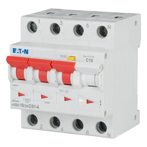 RCD/MCB combination, 10 A, 100 mA, MCB trip characteristic: C, 3p+N, RCD trip characteristic: A image 4