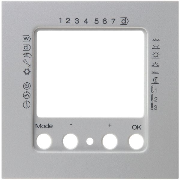 Thermostat time-controlled, with centre plate, S.1, polar white glossy image 1