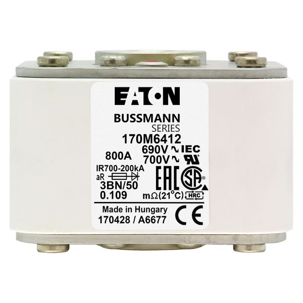 Fuse-link, high speed, 800 A, AC 690 V, size 3, aR, IEC, UL, single indicator image 13