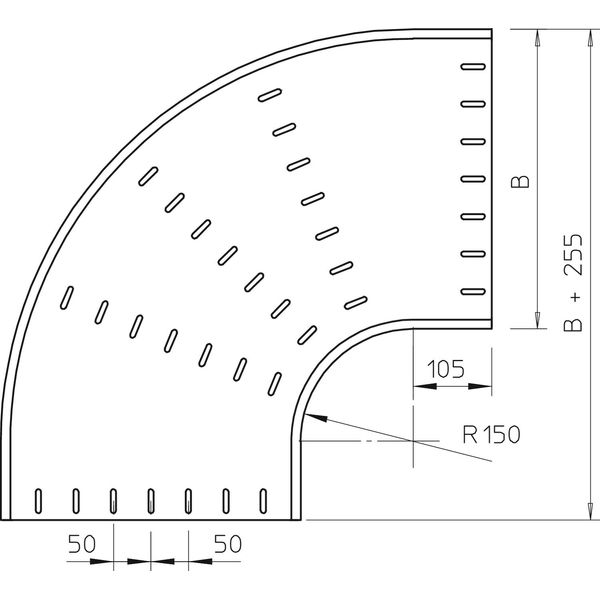 RB 90 150 FT 90° bend horizontal, round type 110x500 image 2